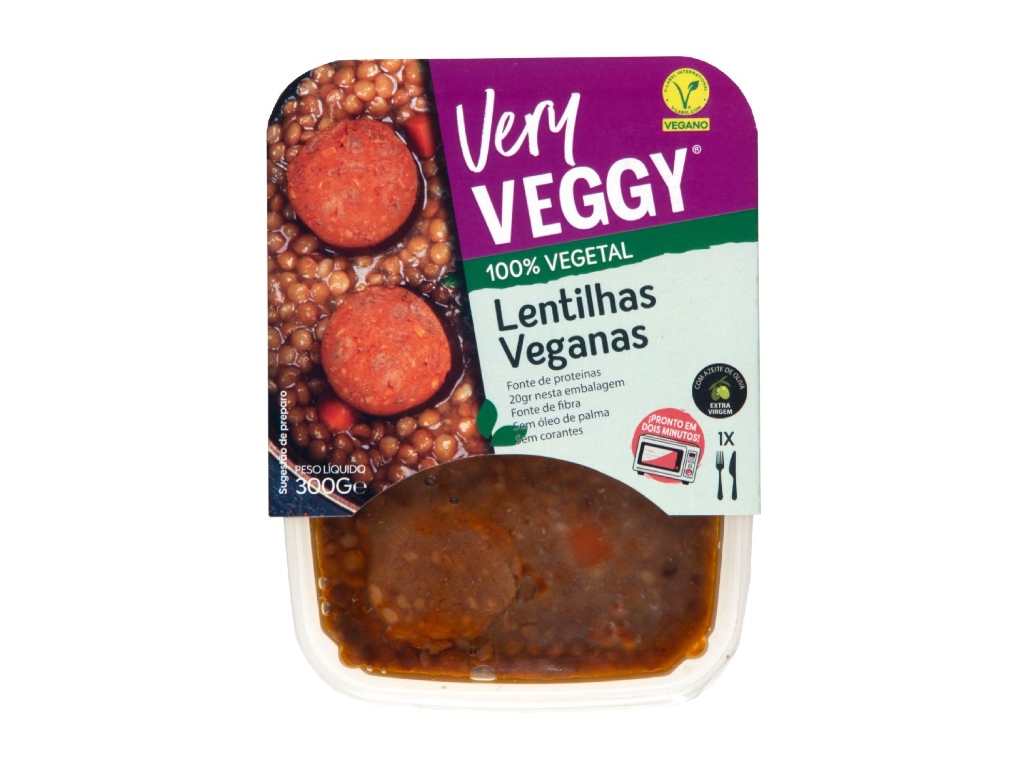 Refeições 100% vegetais Very Veggy Lentilhas veganas