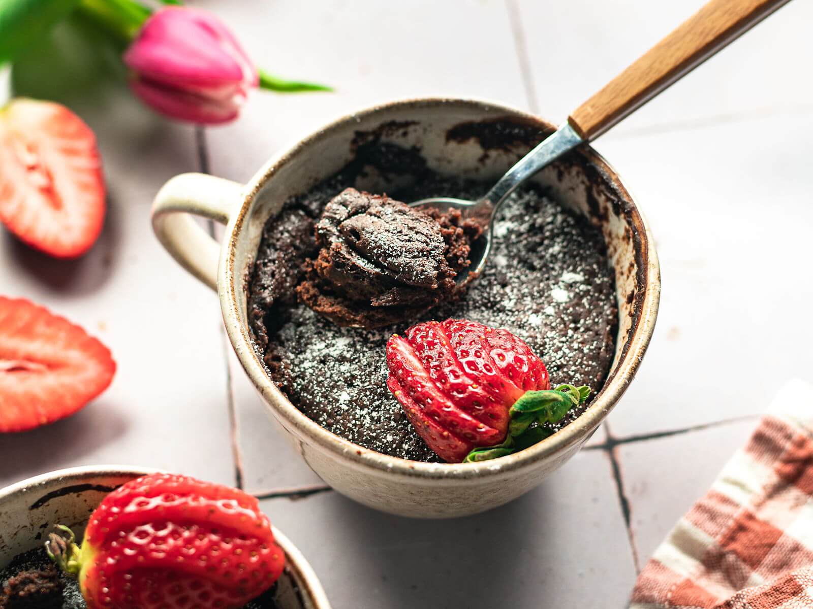 Receita de bolo de caneca de chocolate no microondas