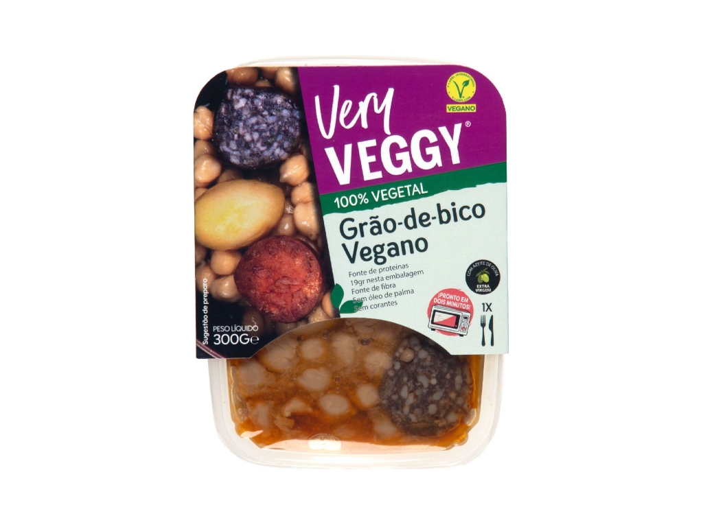 Refeições 100% vegetais Very Veggy Grão-de-bico vegano