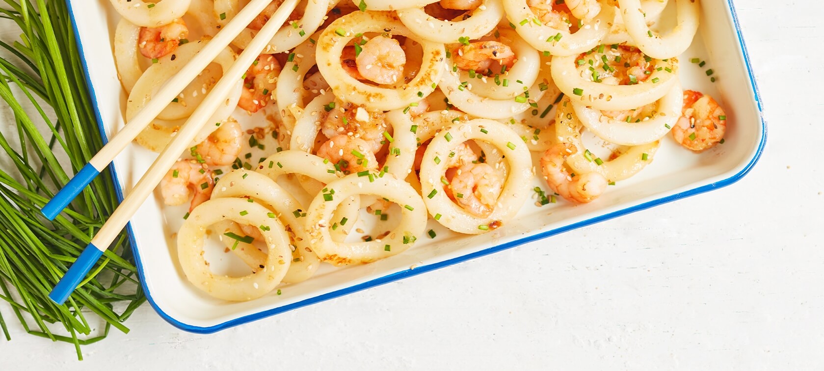 salteado lulas camarao