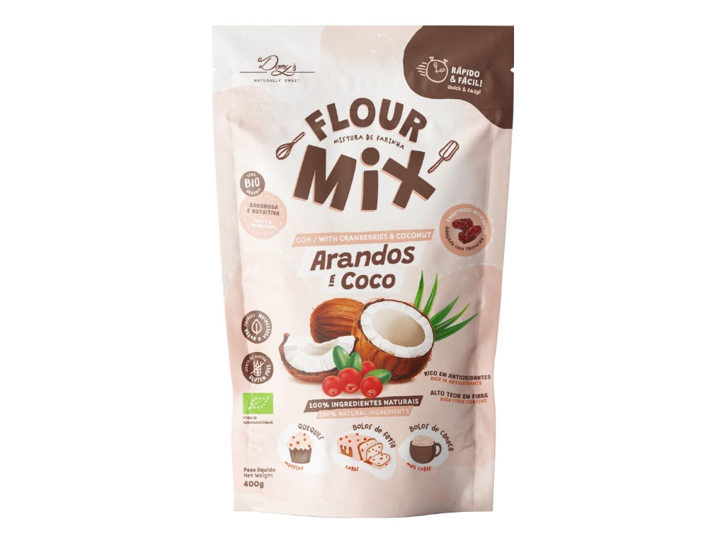 Misturas de Farinhas para Bolos Dony’s Naturally Sweet Farinha de Arandos e Coco